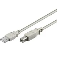 USB2 forb. kabel, A-han/B-han, grå, 3 m