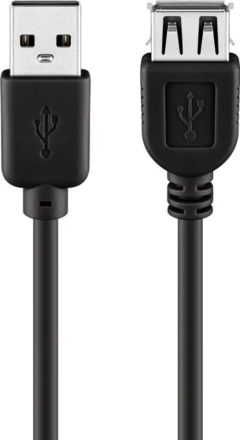 Goobay 68903 USB 2.0 Hi-Speed Extension Cable, Black, 1.8m Length
