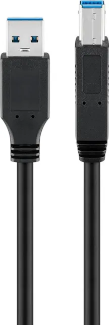 USB3 kabel A han/B-han, sort, 1,8 m