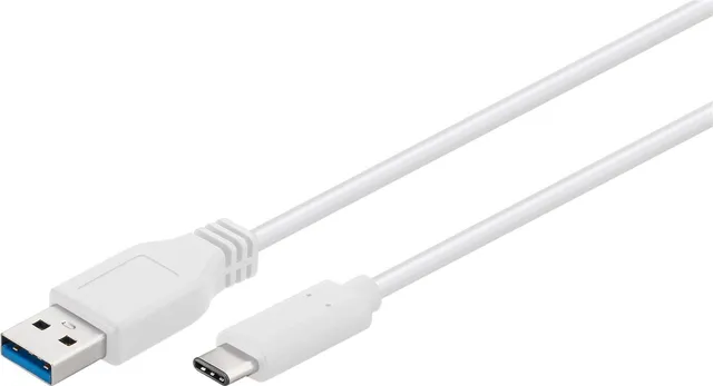 USB-C to USB A 3.0 Cable, Hvid 0,5M