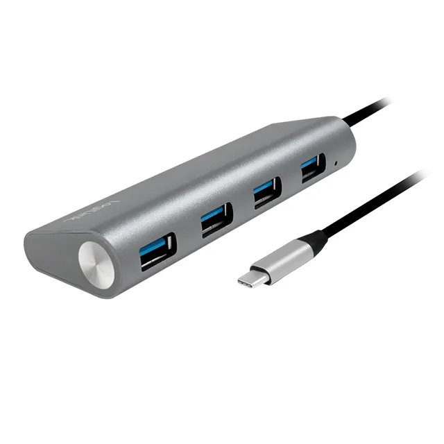 USB-C 4 port HUB Aluminium 5V PSU