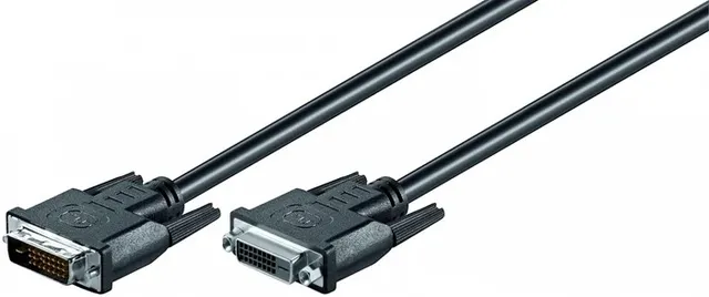 DVI monitor forl. Kabel 24+1 han/hun, 5 m 