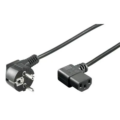 Powerkabel Schuko/vinklet IEC hun, 3 m, sort