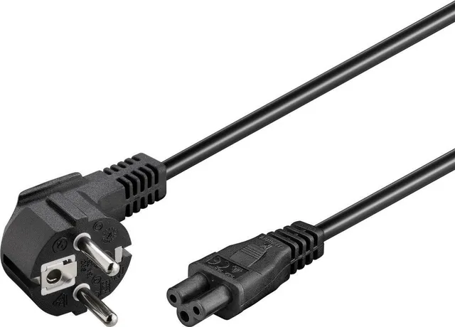 Powerkabel, Schuko/Mikey Mouse, 3 m, sort