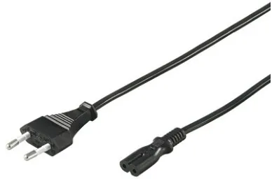 Powerkabel, Euro han/Euro (8) hun, 1.8 m, sort 