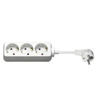 POWER 3-STIKDÅSE, SCHUKO STIK, 1,5 M KABEL, HVID
