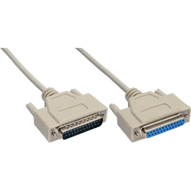 Data kabel, parallel, 25 pol SUB-D han/hun, 2 m