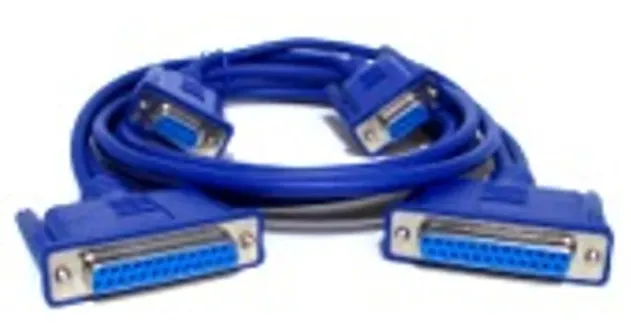 Data link kabel, 2x25 pol hun/2x9 pol hun, blå, 3 m