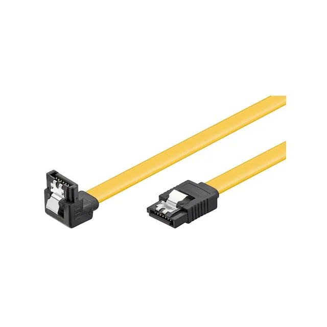 SATA 600 internt kabel, vinklet stik m. lås, 0,5 m