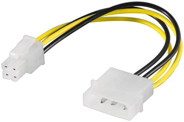 Strøm kabel til P4, 5,25 han/4 pol P4 hun