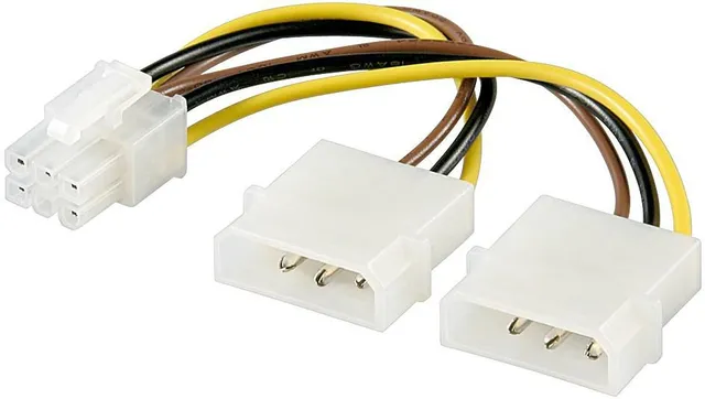 Strøm kabel PCI Express, 2x5.25 han til PCIe 6 pol