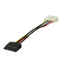 Strøm kabel, 5,25'' han/15 pol SATA powerstik, 15 cm
