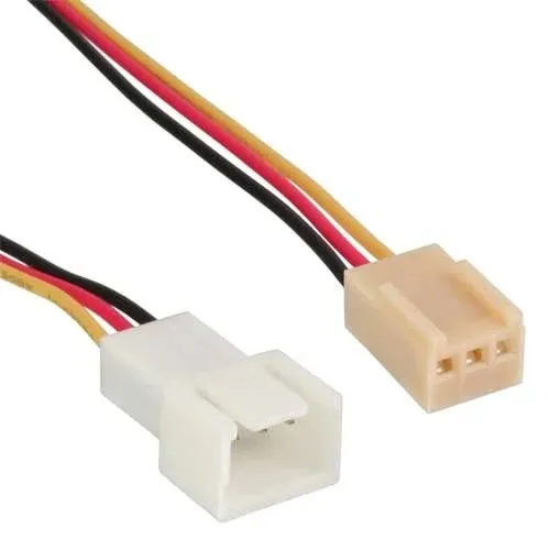Strøm forlængerkabel 3 pin molex han/hun, 30 cm