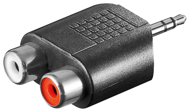 Goobay 11604 RCA adapter; AUX jack; 3.5 mm male to 2 stereo female - 3.5 mm male (3-pin stereo) ...