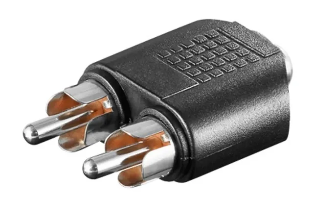 Audio adapter, 3,5 mm st. jack hun/2xPhono han