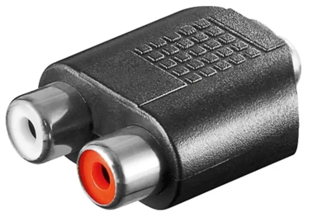 Audio adapter, 3,5 mm st. jack hun/2xphono hun