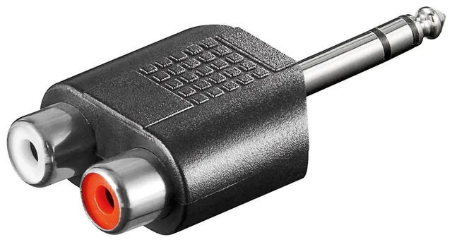 Audio adapter, 6,3 mm st. jack/2xphono hun
