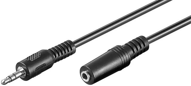 Audio kabel, 3,5 mm st. jack han/hun, 3 m