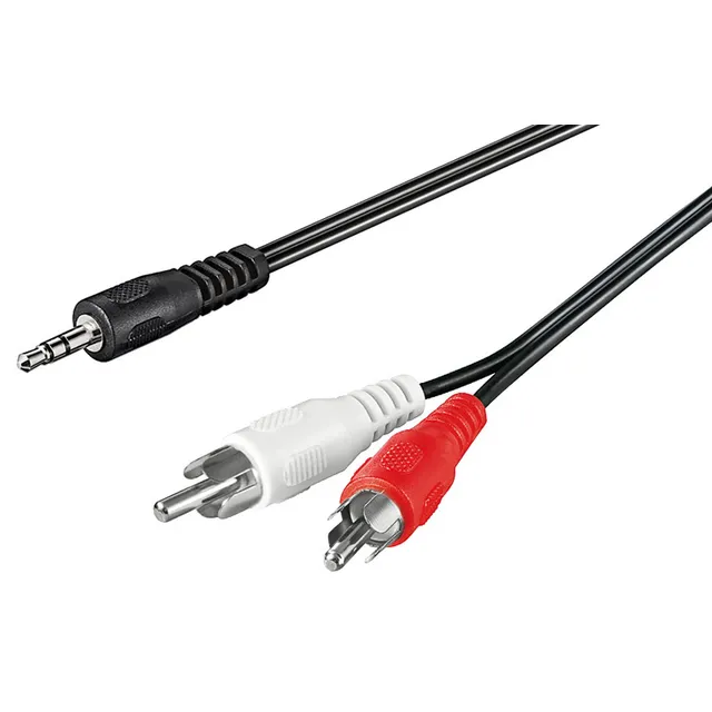 Audio kabel, 3,5 mm st. jack/2xphono, 0,5 m