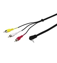 Audio kabel, 4 pol 3,5mm jack han/3xPhono han, 1,5 m