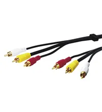 Goobay 50342 Composite Audio/Video Connector Cable with RG59 Video Cable, 3x RCA, 15 m Cable Length