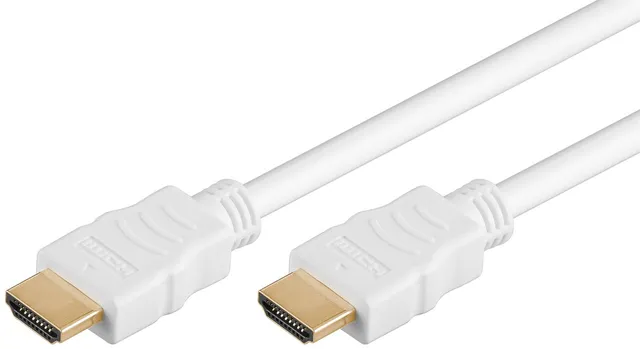 HDMI Cable 1.4, Gold-Plated, White, 1 m Cable