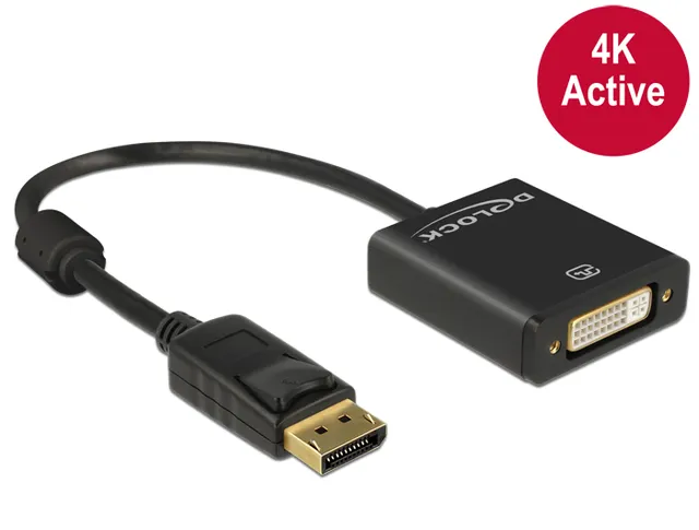 DisplayPort til DVI 24+5 aktiv adapter 4K