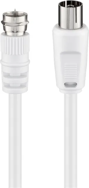 Goobay 11831 SAT Antenna Adapter Cable (<70 dB), 2X Shielded, 5m Length
