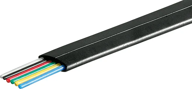 Goobay 50254 Telephone Flat Cables, 100m Reel, AWG 30, CU, 6 Wire, Black