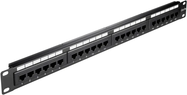 Goobay 93865 CAT 5e Patch Panel, 24 Port