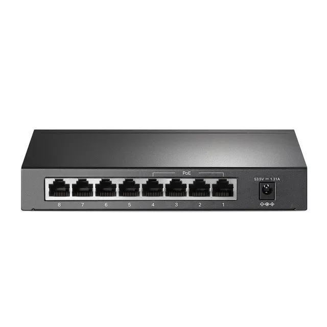TP-Link PoE Switch 8-Port 100 Mbps, 4 PoE ports up to 15.4 W for each PoE port and 57 W for all ...