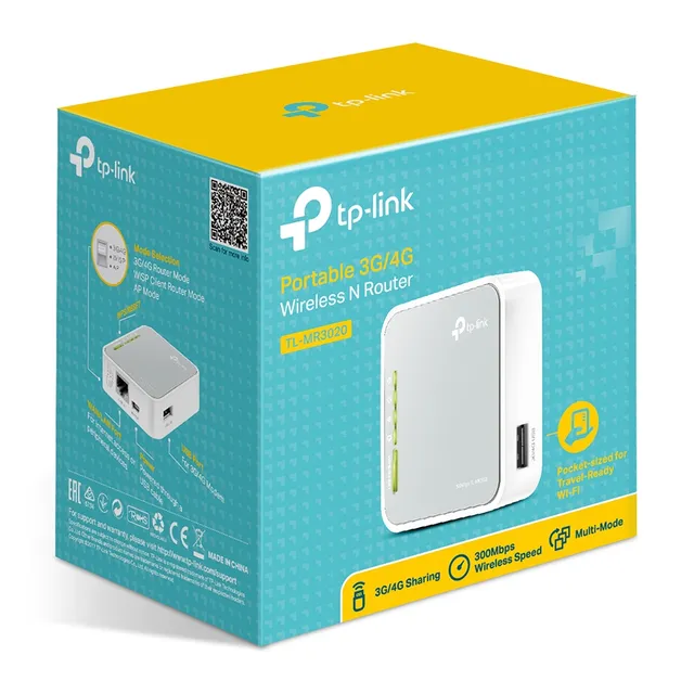 TP-Link TL-MR3020 trådløs router Hurtigt ethernet Enkelt band (2,4 GHz) 3G