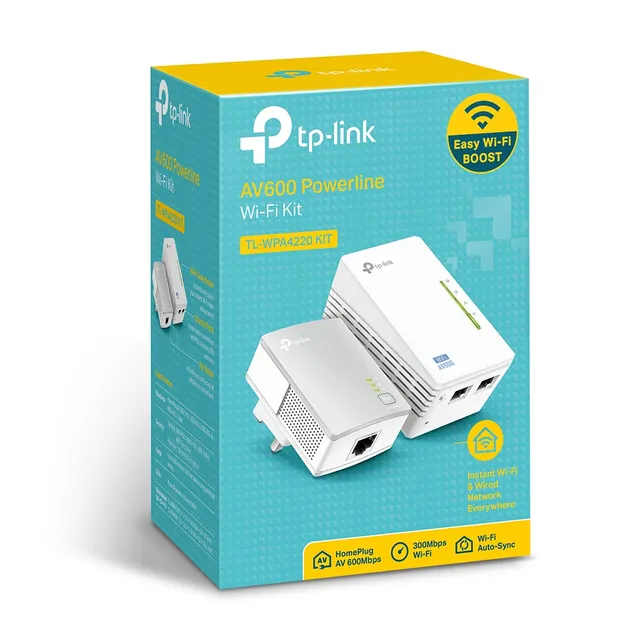 TP-Link TL-WPA4220KIT 2-Port Powerline Adapter WiFi Starter Kit, Range Extender, Broadband/WiFi ...