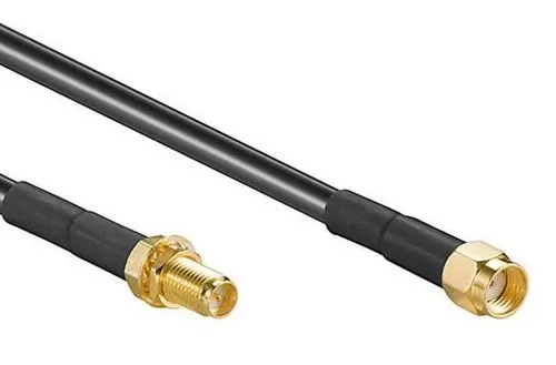 WL antennekabel, RG58 med SMA Rev. han/hun, 5 m