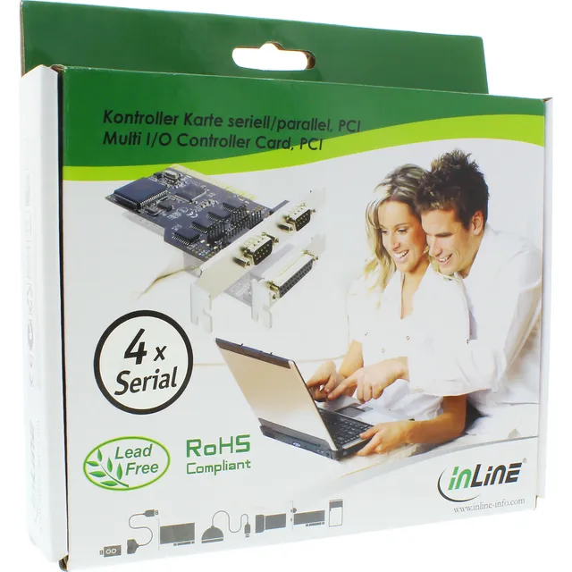 Seriel RS232 PCI udvidelseskort 4 porte