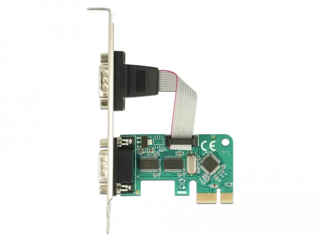 Delock PCI Card > 2 x Serial RS-232 - Seriel adapter - PCIe 1.1 - RS-232 x 2 - grøn