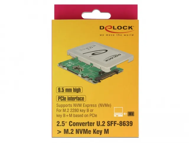 Delock 2.5'' Converter U.2 SFF-8639 > M.2 NVMe Key M