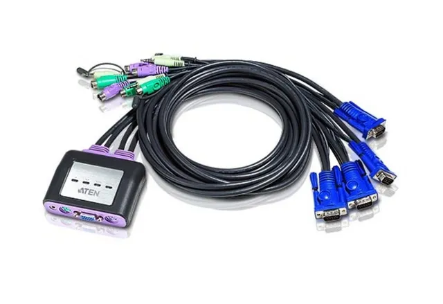 KVM Mini Switch ATEN, 4 port SVGA/PS2+audio