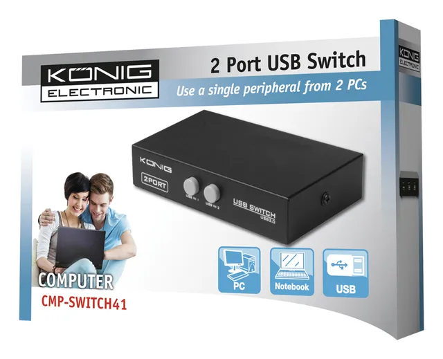 USB2 share hub, 2 PC/1 printer manuel knapper