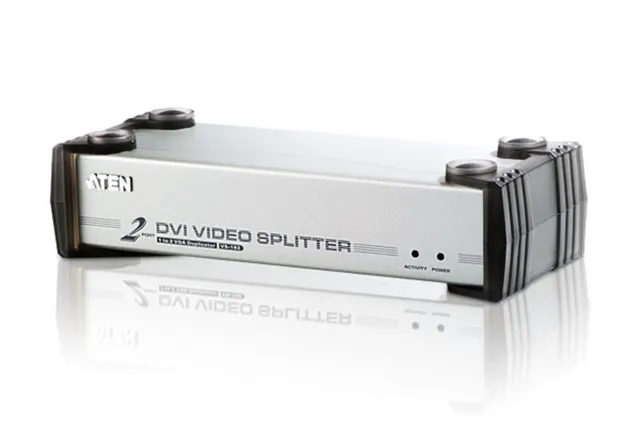 Videosplitter, DVI/SVGA+audio, 2 port