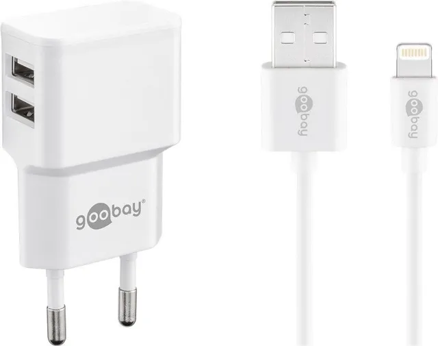 goobay 44979 mobile device charger Indoor White 44979, Indoor, AC, 5 V, 2.4 A, 1 m, White
