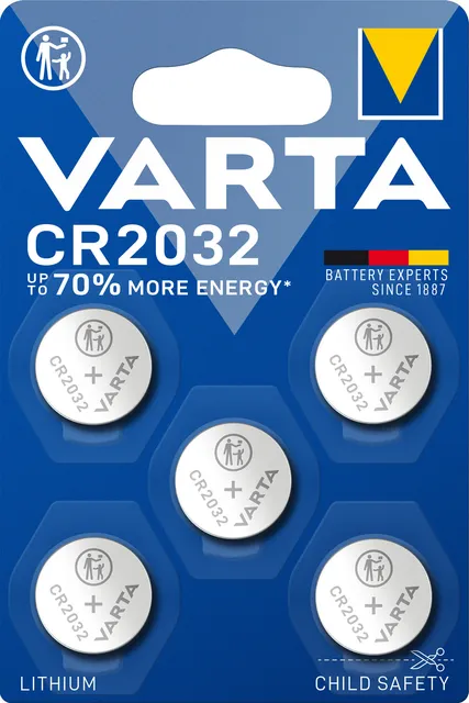 VARTA Batteries Electronics CR2032 Lithium button cell 3V battery 5-pack, Button cells in origin...
