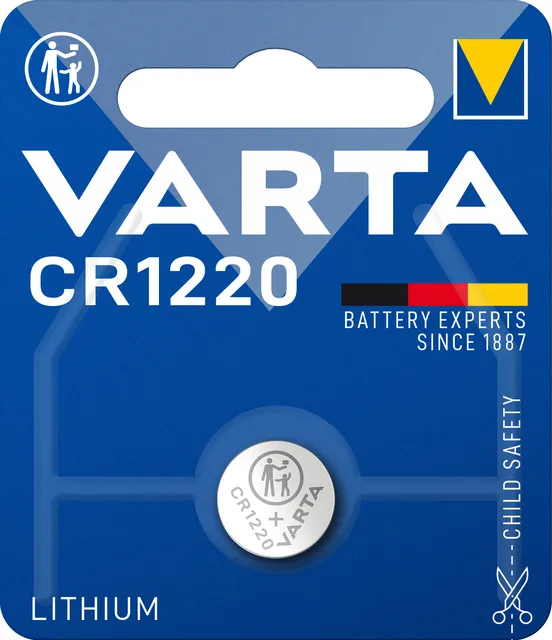 Batteri, CR1220 Lithium knapcelle 3 V, 5 stk