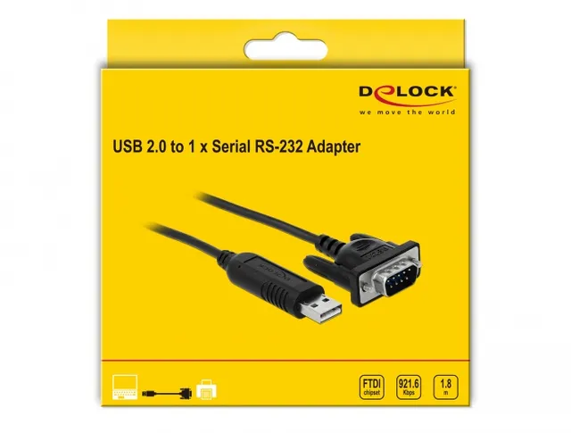 DELOCK USB 2.0 zu Seriell RS-232 Adapter kompakte Steckergeh