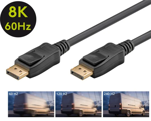 3m DisplayPort™ Cable 2.0/2.1, 8K @ 120 Hz or 4K @ 240 Hz