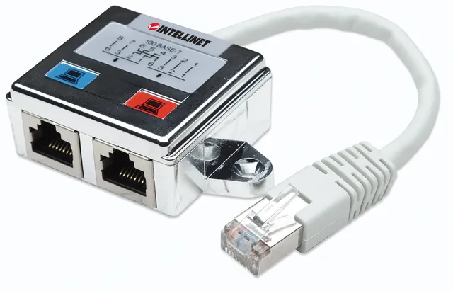 INTELLINET Verteiler RJ45 2-Port FTP silber Intellinet