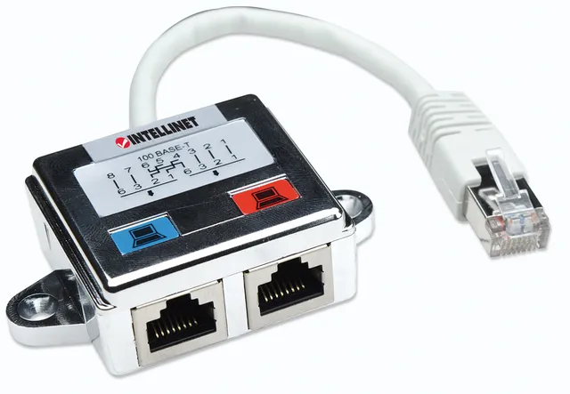 INTELLINET Verteiler RJ45 2-Port FTP silber Intellinet