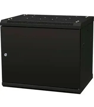 19 Væg rackskab 6HE, 367x600x450, sort, PD