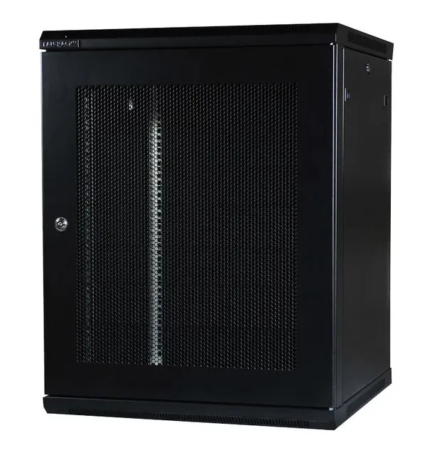 19 Væg rackskab 15HE, 766x600x600, sort, PPD"
