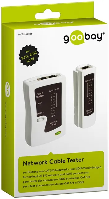 Goobay 68856 Network Cable Tester, Black/White